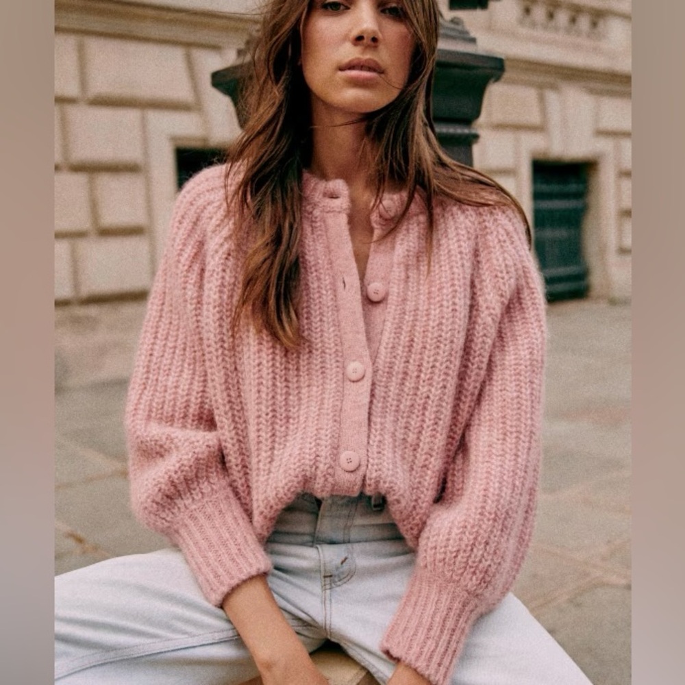 Sezane Emile Cardigan in Pink